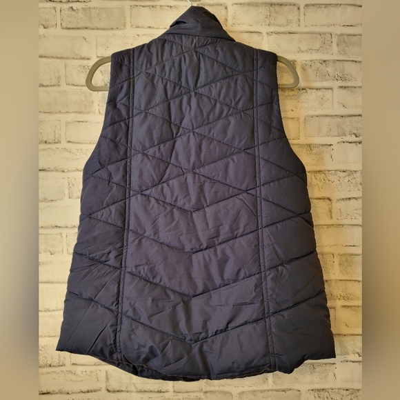 Maurices Navy Blue Vest w/Navy Knit Detailing and Brown Toggle Buttons. Size L - Picture 4 of 8